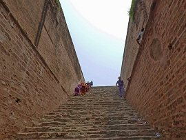 Stairs down to Well in Rohtas Fort