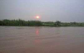 Sunset near the Chenab River