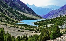 Shukargah Lake birdeye view